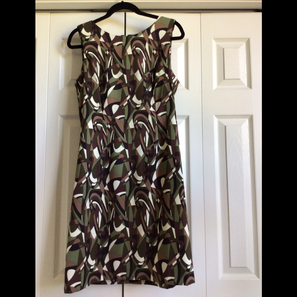 Connected Sleeveless Dress - Brown, Tan, Green and Cream